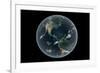 Earth's Western Hemisphere with Rise in Sea Level 330 Feet Above Average-null-Framed Art Print