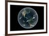 Earth's Western Hemisphere with Rise in Sea Level 330 Feet Above Average-null-Framed Art Print