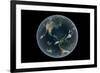 Earth's Western Hemisphere with Rise in Sea Level 330 Feet Above Average-null-Framed Art Print