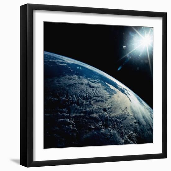 Earth Seen from Space Shuttle Discovery-Bettmann-Framed Premium Photographic Print