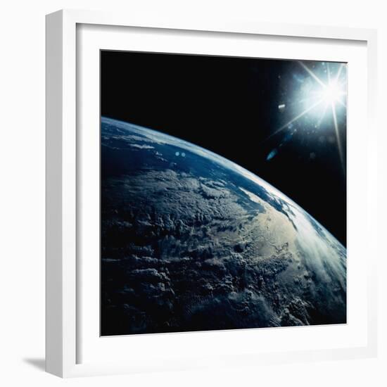 Earth Seen from Space Shuttle Discovery-Bettmann-Framed Photographic Print
