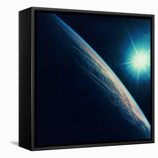 Earth Showing a Tropical Storm in the Eastern Indian Ocean and the Western Coast of Australia-Digital Vision.-Framed Stretched Canvas