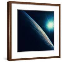 Earth Showing a Tropical Storm in the Eastern Indian Ocean and the Western Coast of Australia-Digital Vision.-Framed Photographic Print