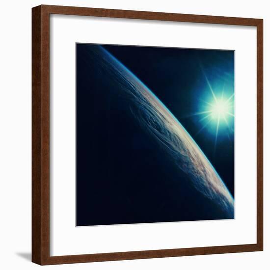 Earth Showing a Tropical Storm in the Eastern Indian Ocean and the Western Coast of Australia-Digital Vision.-Framed Photographic Print