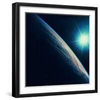 Earth Showing a Tropical Storm in the Eastern Indian Ocean and the Western Coast of Australia-Digital Vision.-Framed Photographic Print