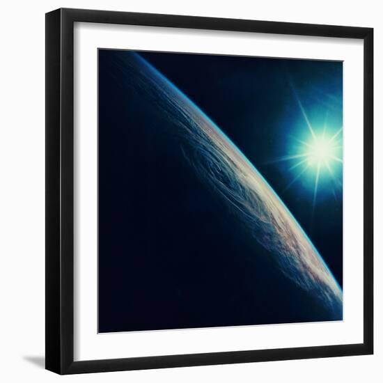 Earth Showing a Tropical Storm in the Eastern Indian Ocean and the Western Coast of Australia-Digital Vision.-Framed Photographic Print