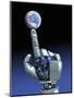 Earth Spinning on Robotic Finger, Artwork-Victor Habbick-Mounted Premium Photographic Print