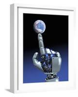 Earth Spinning on Robotic Finger, Artwork-Victor Habbick-Framed Photographic Print