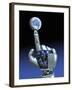 Earth Spinning on Robotic Finger, Artwork-Victor Habbick-Framed Photographic Print