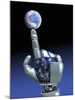 Earth Spinning on Robotic Finger, Artwork-Victor Habbick-Mounted Photographic Print