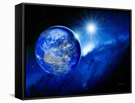 Earth, Sun And Moon-Detlev Van Ravenswaay-Framed Stretched Canvas