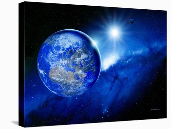 Earth, Sun And Moon-Detlev Van Ravenswaay-Stretched Canvas