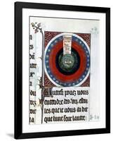 Earth Surrounded by Water, Air, Fire, the Planets and Stars, 13th Century-null-Framed Giclee Print