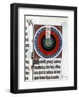 Earth Surrounded by Water, Air, Fire, the Planets and Stars, 13th Century-null-Framed Premium Giclee Print
