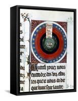 Earth Surrounded by Water, Air, Fire, the Planets and Stars, 13th Century-null-Framed Stretched Canvas