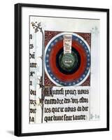 Earth Surrounded by Water, Air, Fire, the Planets and Stars, 13th Century-null-Framed Giclee Print