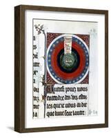 Earth Surrounded by Water, Air, Fire, the Planets and Stars, 13th Century-null-Framed Giclee Print