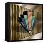 Earth Tones Chevron 1B 3D-Art Deco Designs-Framed Stretched Canvas