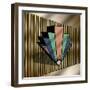 Earth Tones Chevron 1B 3D-Art Deco Designs-Framed Giclee Print