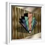 Earth Tones Chevron 1B 3D-Art Deco Designs-Framed Giclee Print