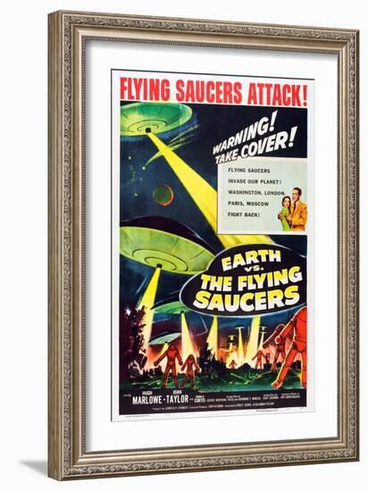 Earth vs. the Flying Saucers, 1956-null-Framed Art Print
