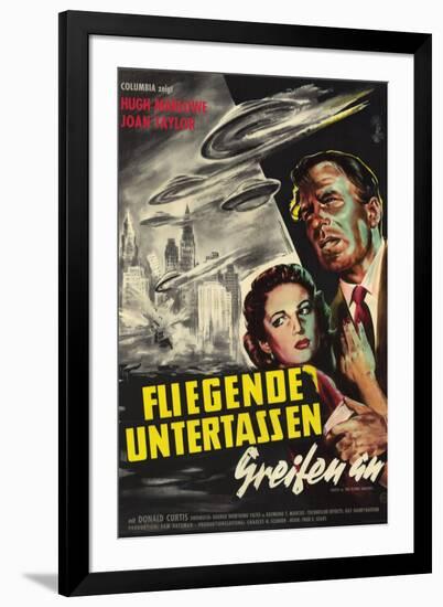 Earth vs. the Flying Saucers, German Movie Poster, 1956-null-Framed Art Print