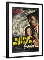 Earth vs. the Flying Saucers, German Movie Poster, 1956-null-Framed Art Print