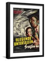 Earth vs. the Flying Saucers, German Movie Poster, 1956-null-Framed Art Print