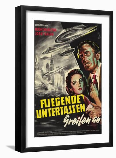 Earth vs. the Flying Saucers, German Movie Poster, 1956-null-Framed Art Print