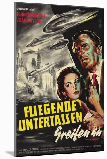 Earth vs. the Flying Saucers, German Movie Poster, 1956-null-Mounted Art Print