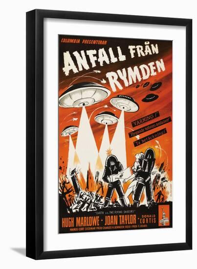 Earth vs. the Flying Saucers, Swedish Movie Poster, 1956-null-Framed Art Print