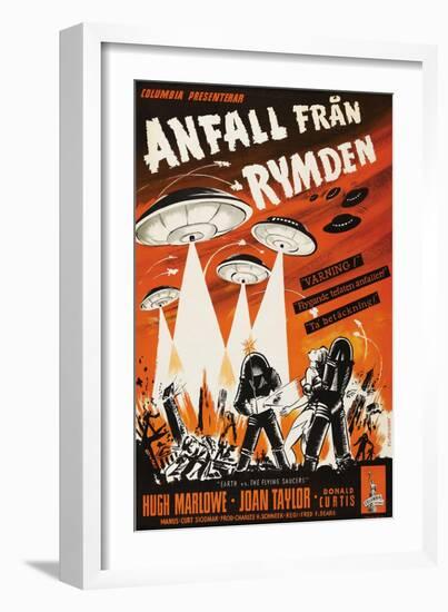 Earth vs. the Flying Saucers, Swedish Movie Poster, 1956-null-Framed Art Print