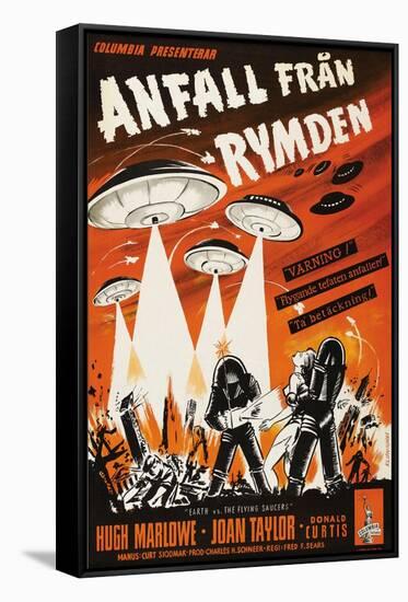 Earth vs. the Flying Saucers, Swedish Movie Poster, 1956-null-Framed Stretched Canvas