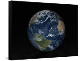Earth with Clouds And Sea Ice from December 8, 2008-Stocktrek Images-Framed Stretched Canvas