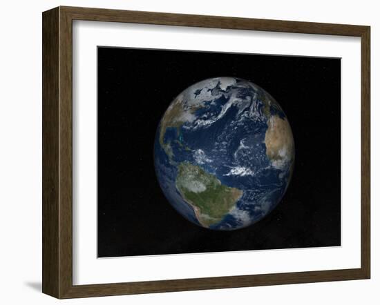 Earth with Clouds And Sea Ice from December 8, 2008-Stocktrek Images-Framed Premium Photographic Print