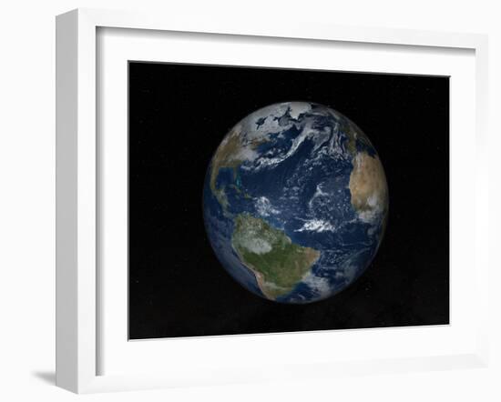 Earth with Clouds And Sea Ice from December 8, 2008-Stocktrek Images-Framed Premium Photographic Print