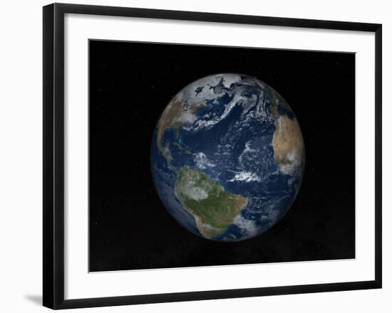 Earth with Clouds And Sea Ice from December 8, 2008-Stocktrek Images-Framed Photographic Print