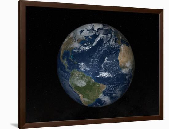 Earth with Clouds And Sea Ice from December 8, 2008-Stocktrek Images-Framed Photographic Print