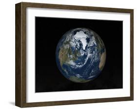 Earth with Clouds And Sea Ice from September 15, 2008-Stocktrek Images-Framed Premium Photographic Print