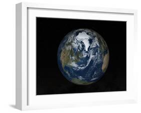 Earth with Clouds And Sea Ice from September 15, 2008-Stocktrek Images-Framed Premium Photographic Print