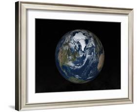 Earth with Clouds And Sea Ice from September 15, 2008-Stocktrek Images-Framed Photographic Print