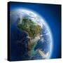 Earth With High Relief, Illuminated By The Sun-Antartis-Stretched Canvas