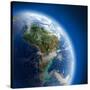 Earth With High Relief, Illuminated By The Sun-Antartis-Stretched Canvas