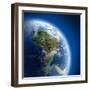 Earth With High Relief, Illuminated By The Sun-Antartis-Framed Photographic Print