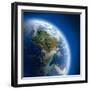 Earth With High Relief, Illuminated By The Sun-Antartis-Framed Photographic Print