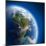 Earth With High Relief, Illuminated By The Sun-Antartis-Mounted Photographic Print