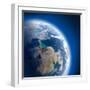 Earth with High Relief, Illuminated by the Sun-Antartis-Framed Photographic Print