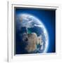 Earth with High Relief, Illuminated by the Sun-Antartis-Framed Photographic Print