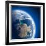 Earth with High Relief, Illuminated by the Sun-Antartis-Framed Photographic Print