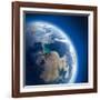 Earth with High Relief, Illuminated by the Sun-Antartis-Framed Photographic Print